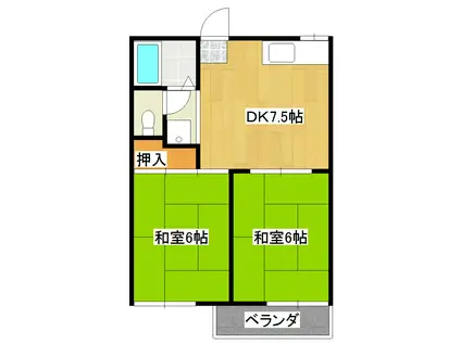 フォーブル小泉(2DK/2階)の間取り写真