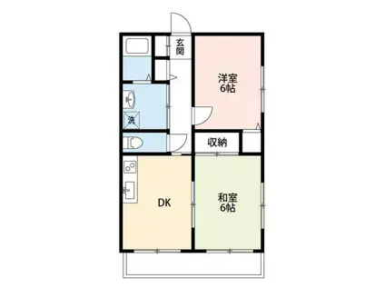 フィネスサン(2DK/1階)の間取り写真