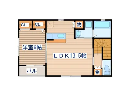 ソアール中江(1LDK/2階)の間取り写真