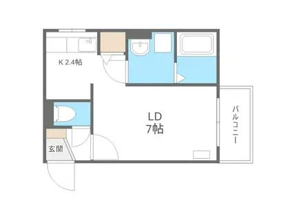 ＪＲ函館本線 手稲駅 徒歩15分 4階建 築11年(1K/1階)の間取り写真