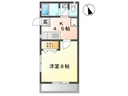 塚田アパート(1K/1階)の間取り写真