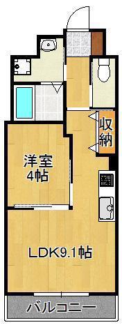 ソレイユ・ルヴァン赤坂(1LDK/2階)の間取り写真