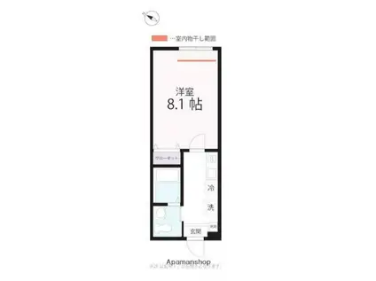 ハーミットクラブハウスCHEVAL(1K/1階)の間取り写真