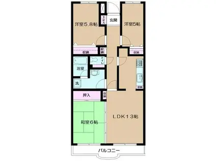 イーストパーク胡録台(3LDK/4階)の間取り写真
