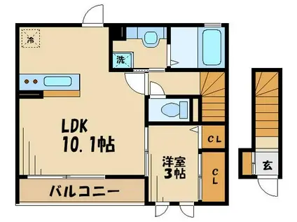 T&M南烏山(1LDK/2階)の間取り写真