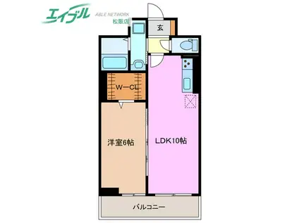 ラフィーネ(1LDK/2階)の間取り写真