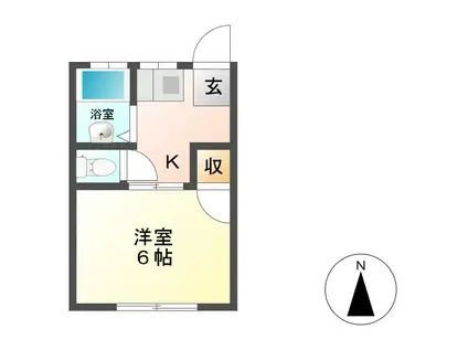 西町ハイツ(1K/2階)の間取り写真