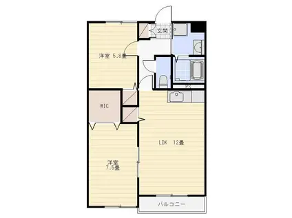 プリントス(2LDK/3階)の間取り写真