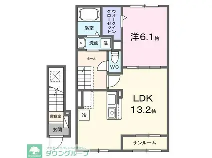 セレニテ東豊田(1LDK/2階)の間取り写真