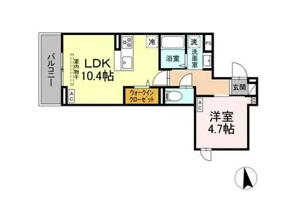 セレスティア亀有(1LDK/3階)の間取り写真