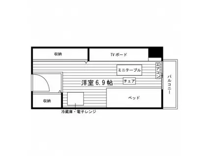 学生会館ユニハーモニー藤が丘(ワンルーム/4階)の間取り写真