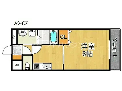 アムール高松東(1K/1階)の間取り写真