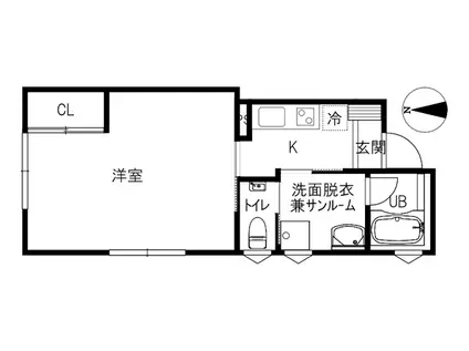 PREHNITE(1K/1階)の間取り写真