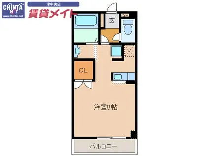 ヴェル ソレイユ(ワンルーム/3階)の間取り写真