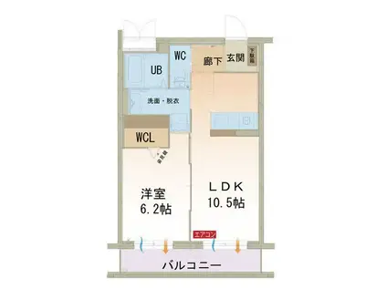 テラスビュー(1LDK/1階)の間取り写真