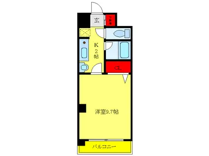 LIBERTY(1K/2階)の間取り写真