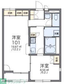 レオパレスラ グレージュ 33391(1LDK/2階)の間取り写真