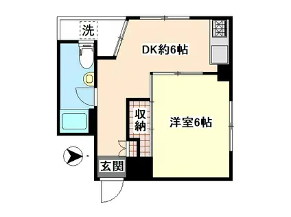 ニュー旭マンション(1DK/3階)の間取り写真