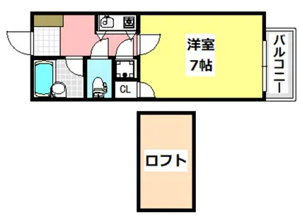 レーブ95(1K/3階)の間取り写真