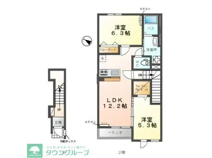 KAKINOKI TERRACE(2LDK/2階)の間取り写真