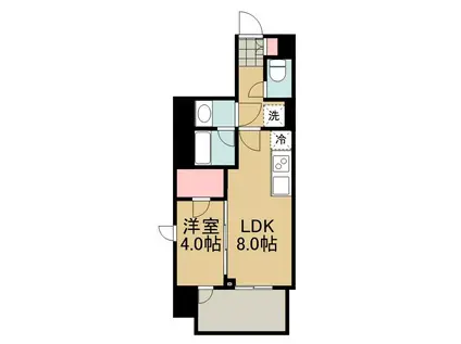 シーズンフラッツ一番町(1LDK/7階)の間取り写真