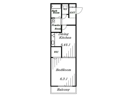ヴィラ リッツIII(1DK/1階)の間取り写真
