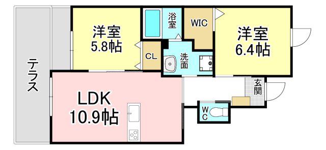 リベルテ(2LDK/1階)の間取り写真