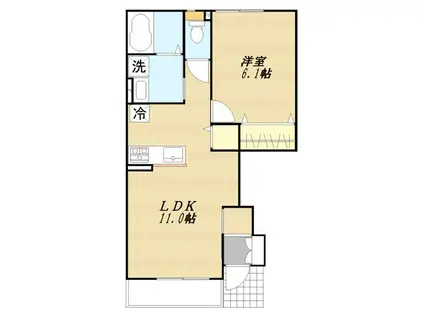 新石川4丁目計画(1LDK/1階)の間取り写真