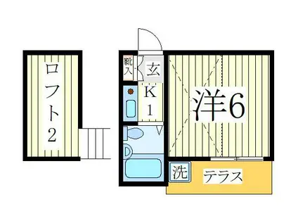 ショウエイパレス(1K/2階)の間取り写真