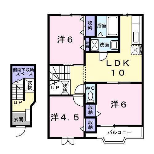 フロール・M II(3LDK/2階)の間取り写真