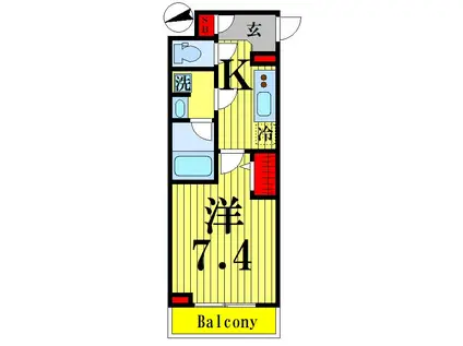 フュージョナル墨田(1K/3階)の間取り写真