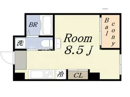 レオンコンフォート弁天町(ワンルーム/3階)の間取り写真