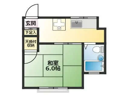 ハイツ平楽(2K/2階)の間取り写真