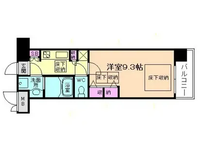 ノース VILLAGE BIRTH PLACE 本館(1K/6階)の間取り写真