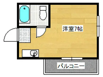 ライフプラス南観音2(1K/4階)の間取り写真