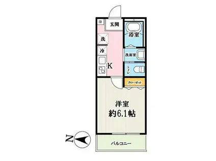 キャメル土呂町(1K/1階)の間取り写真