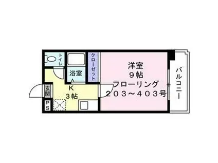 BLDクリエートI(1K/3階)の間取り写真