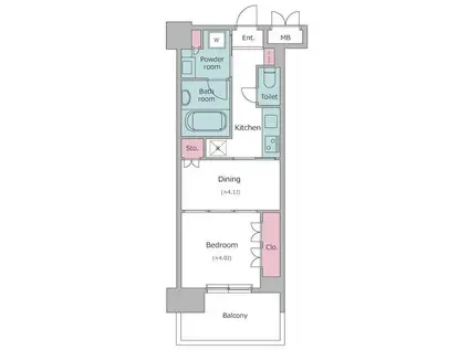 レジディア文京本郷(2K/10階)の間取り写真