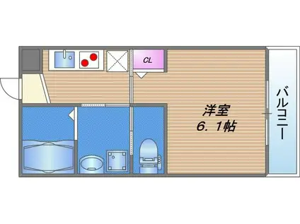 エム・ステージ勝山II(1K/3階)の間取り写真