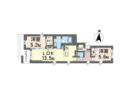 カーサレジオ 赤羽(2LDK/3階)の間取り写真