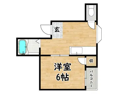 ヒラノハイツ(1K/3階)の間取り写真