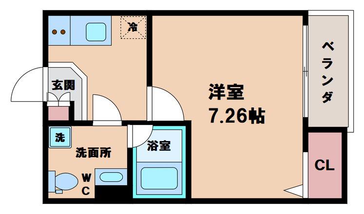TS-001(1K/3階)の間取り写真