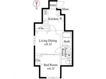 ウッドクレスト荒川レジデンス(1LDK/1階)の間取り写真