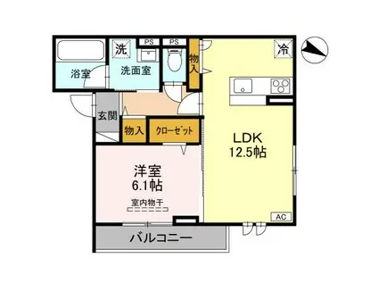 プリュニエ(1LDK/2階)の間取り写真