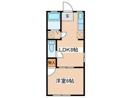 ポルシェ玉川学園(1LDK/1階)の間取り写真