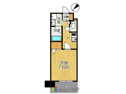 エンクレスト大博通APEX(1K/10階)の間取り写真