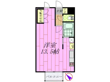 GREEN HOUSE(1K/1階)の間取り写真