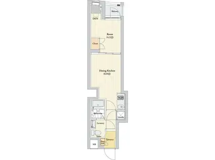 ビバリーホームズ高井戸III(1DK/3階)の間取り写真