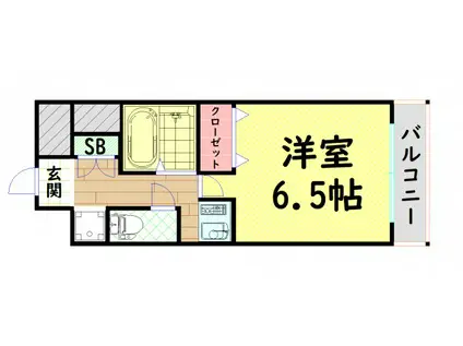 ピュアサクラ松屋町(1K/10階)の間取り写真