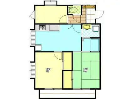 ワークマンション(3DK/1階)の間取り写真